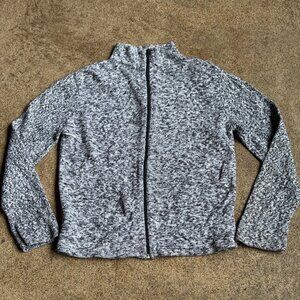 Gloria Vanderbilt Black and White Zip Up Cardigan